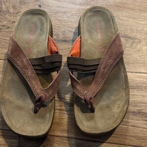 Merrell Tan and Brown Flip-Flops for Men